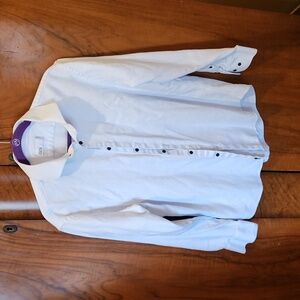 Nordstrom rack blue and white 100% cotton dress shirt, 16.5 32/33